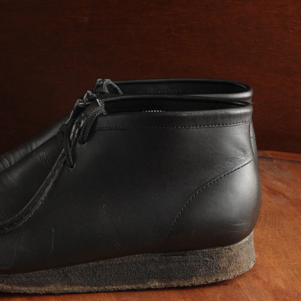 Clarks Boots Mens SZ 11M BLK Originals Wallabee Leather Moc Toe Classic Neutral